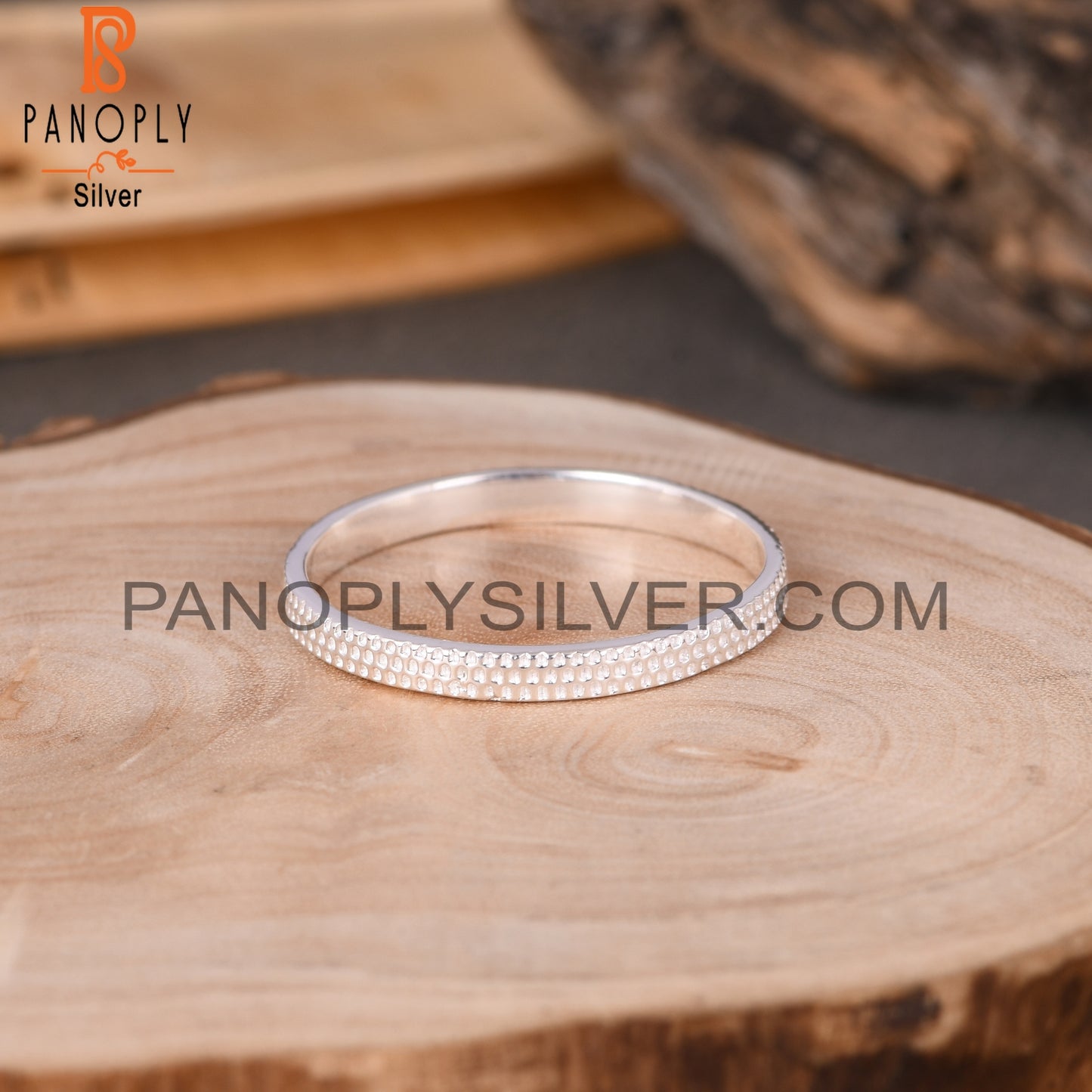 Texture 925 Sterling Silver Ring Band