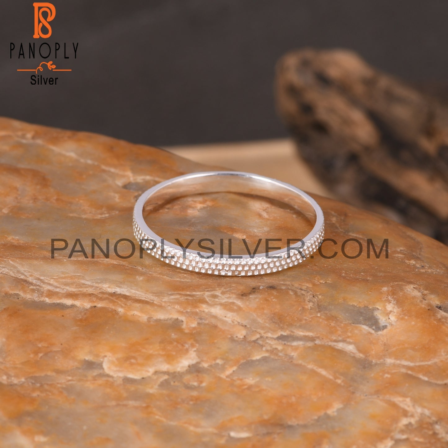 Texture 925 Sterling Silver Ring Band