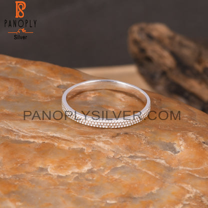 Texture 925 Sterling Silver Ring Band