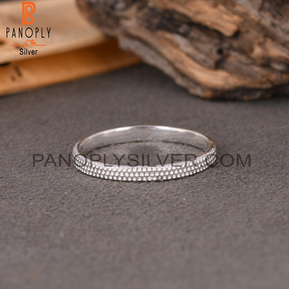 Texture 925 Sterling Silver Ring Band