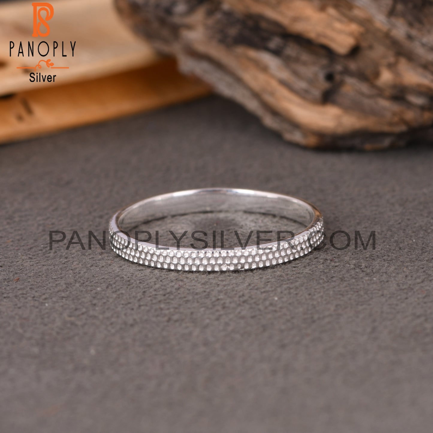 Texture 925 Sterling Silver Ring Band