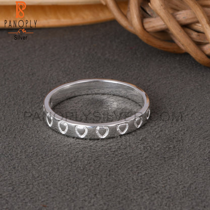 Handmade 925 Sterling Silver Heart Ring Band