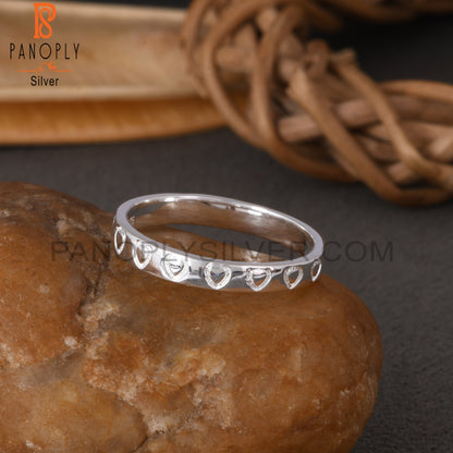 Handmade 925 Sterling Silver Heart Ring Band