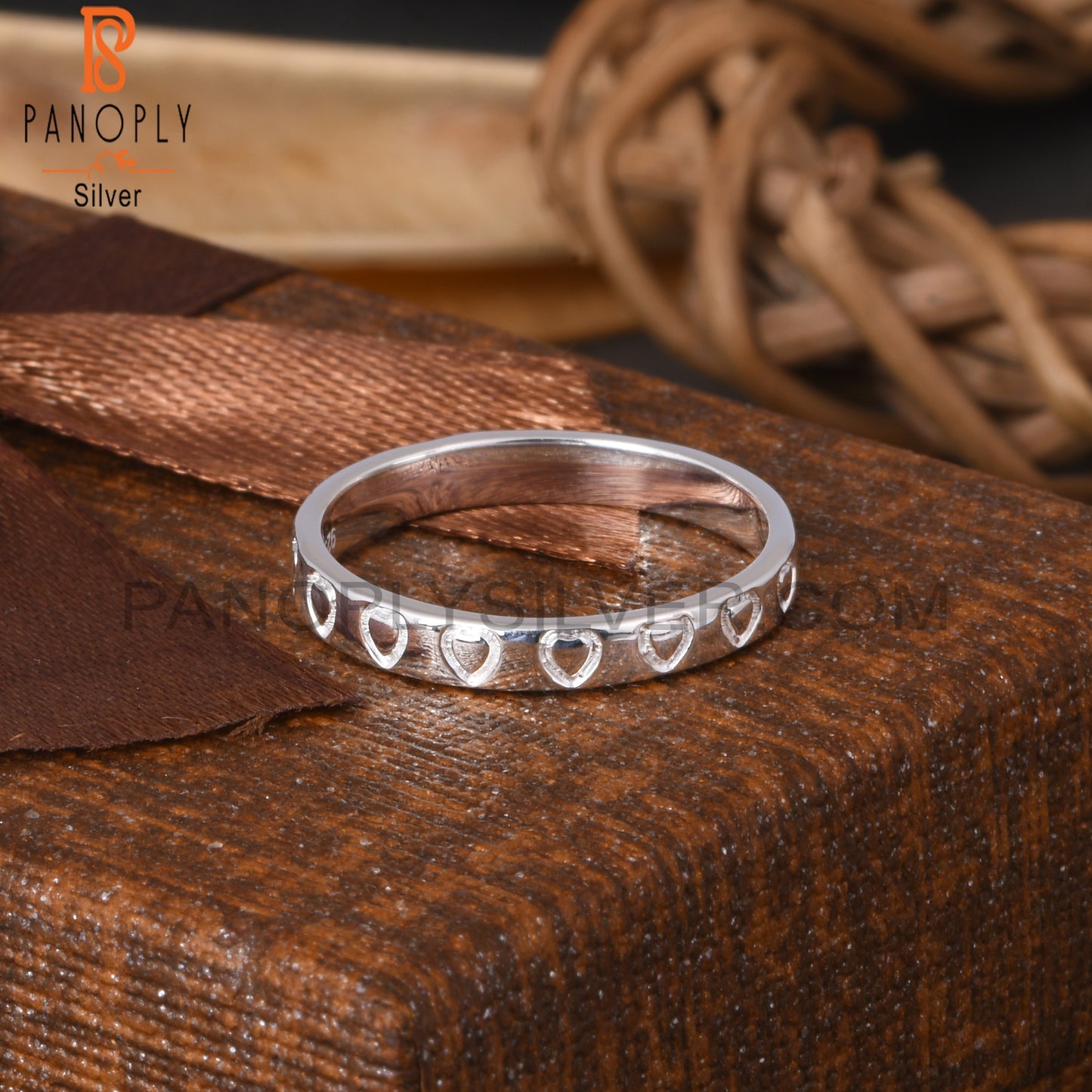 Handmade 925 Sterling Silver Heart Ring Band