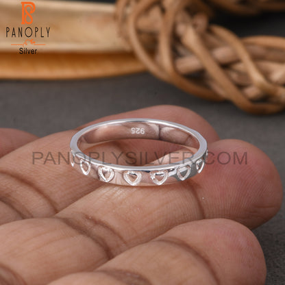 Handmade 925 Sterling Silver Heart Ring Band