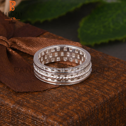 Spinner Texture 925 Sterling Silver Ring For Girls