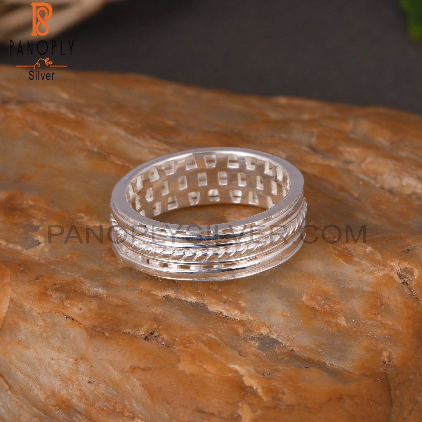 Spinner Texture 925 Sterling Silver Ring For Girls