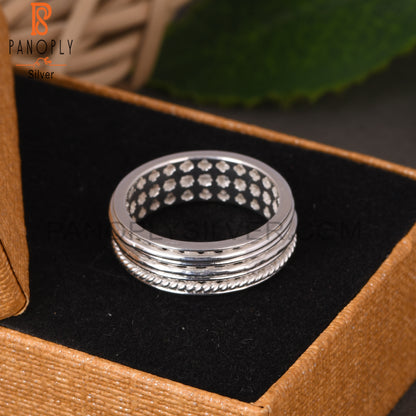 Triple Wire 925 Sterling Silver Plain Ring Band