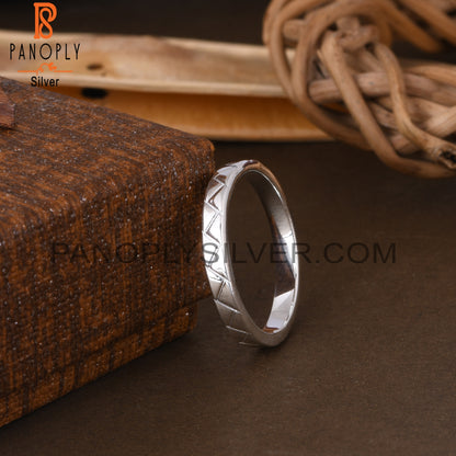Handmade White 925 Sterling Silver Ring