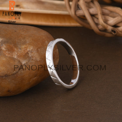 Handmade White 925 Sterling Silver Ring