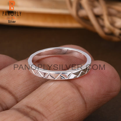 Handmade White 925 Sterling Silver Ring