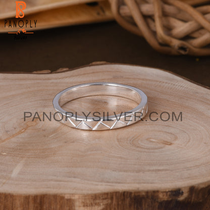 Handmade White 925 Sterling Silver Ring