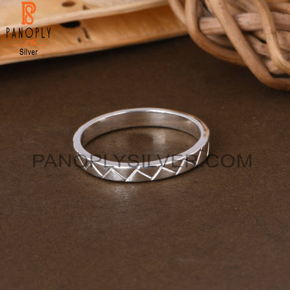 Handmade White 925 Sterling Silver Ring