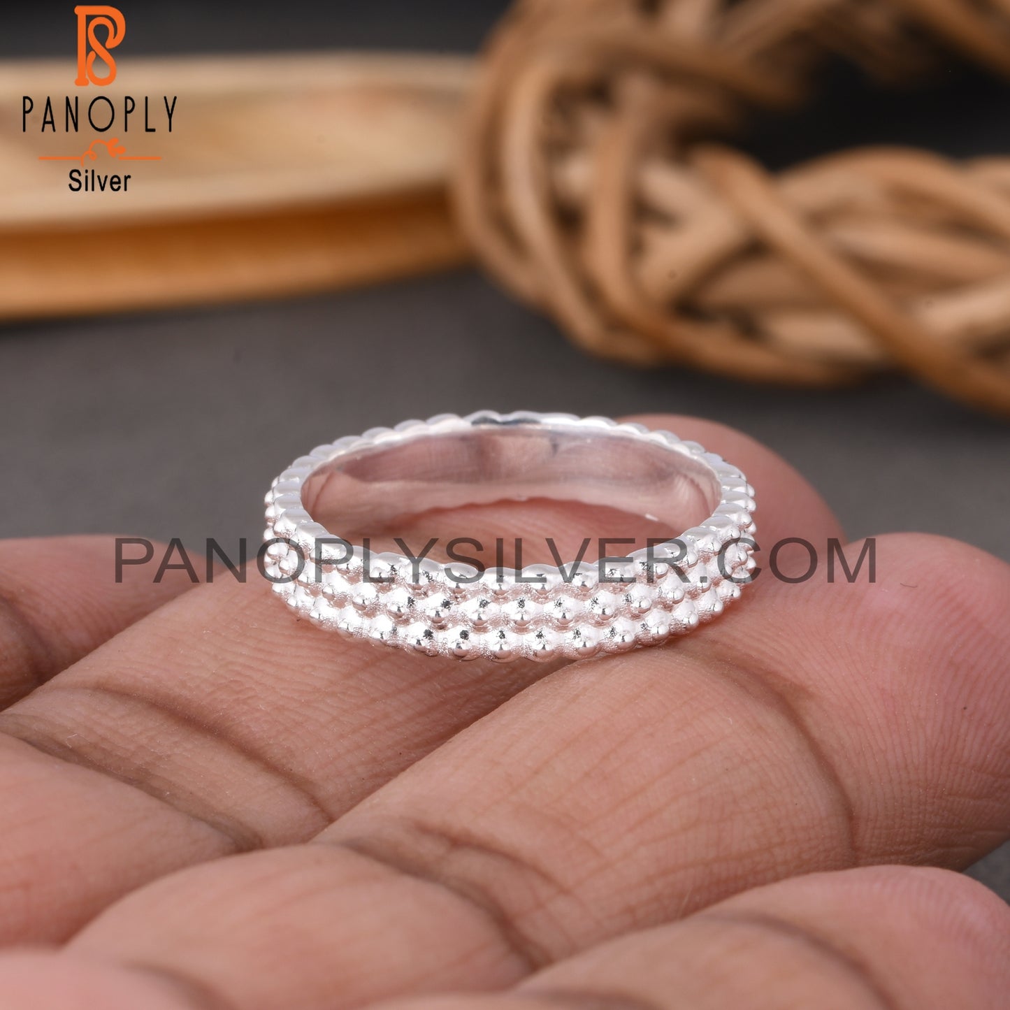Spinner Dot Band 925 Sterling Silver Ring