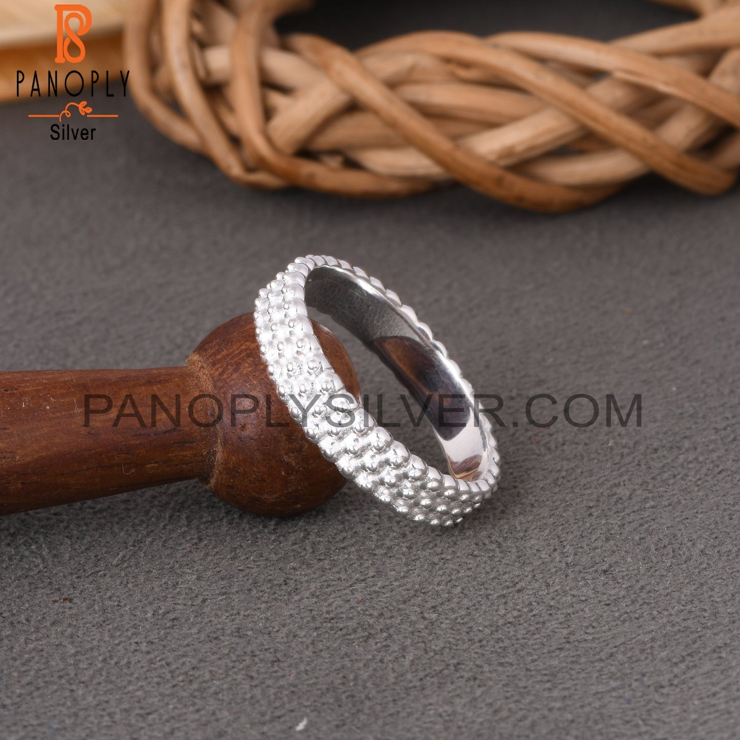 Spinner Dot Band 925 Sterling Silver Ring