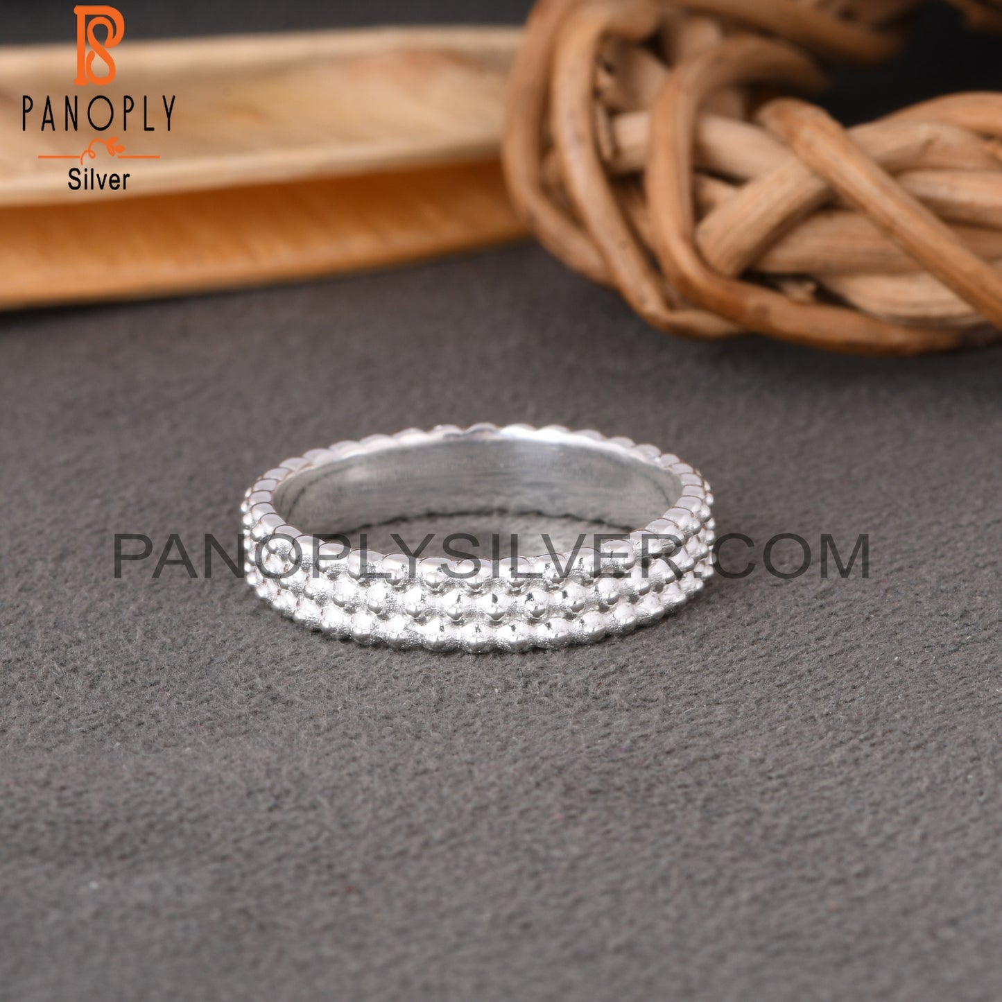 Spinner Dot Band 925 Sterling Silver Ring