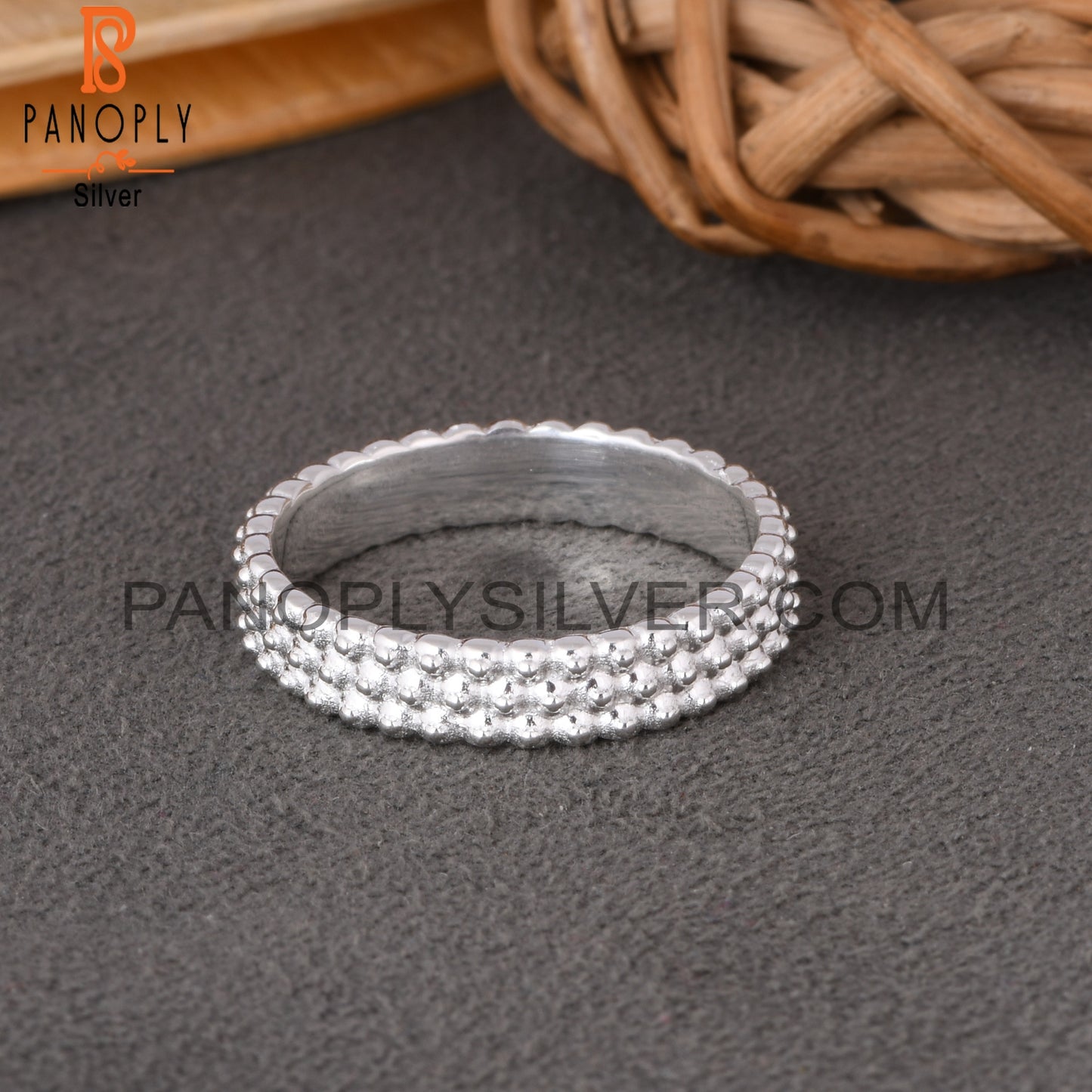 Spinner Dot Band 925 Sterling Silver Ring