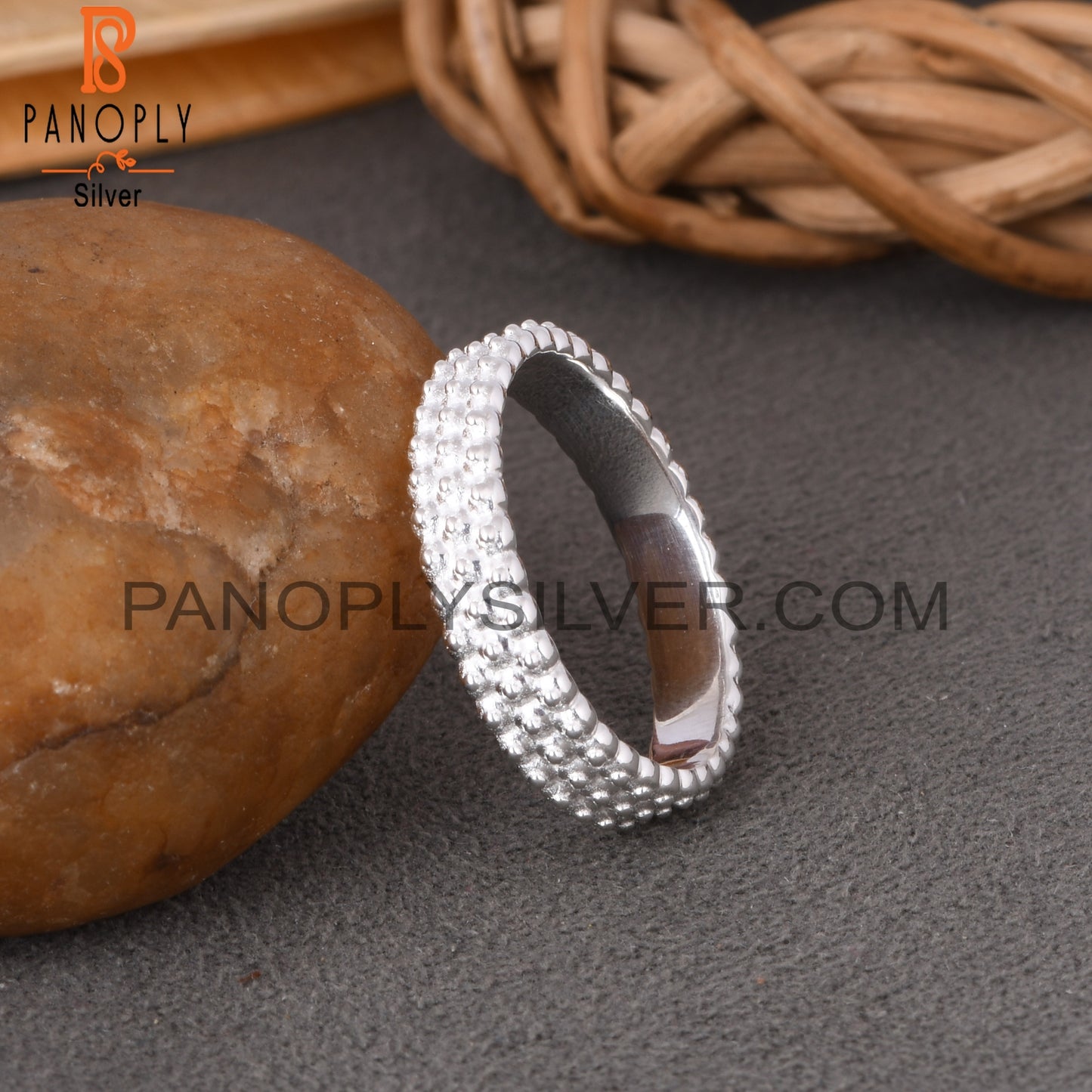 Spinner Dot Band 925 Sterling Silver Ring