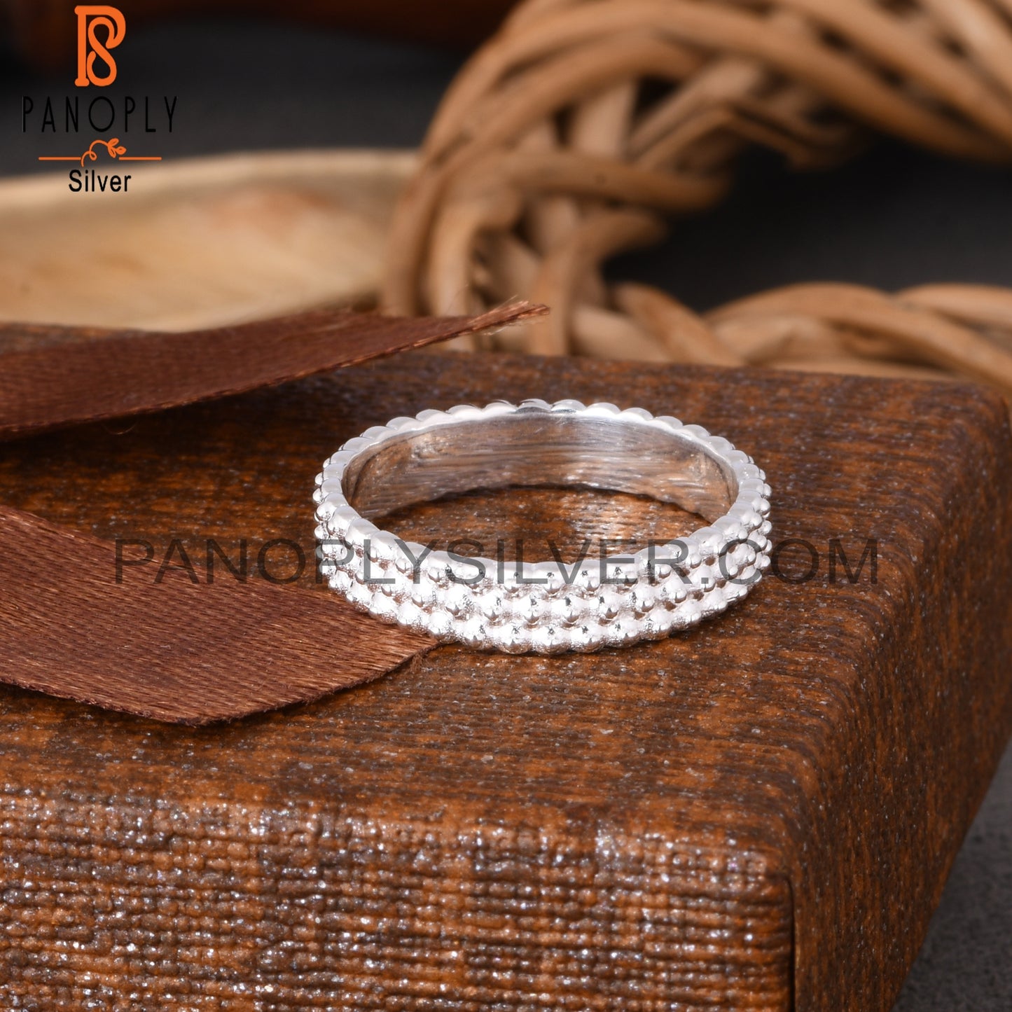 Spinner Dot Band 925 Sterling Silver Ring