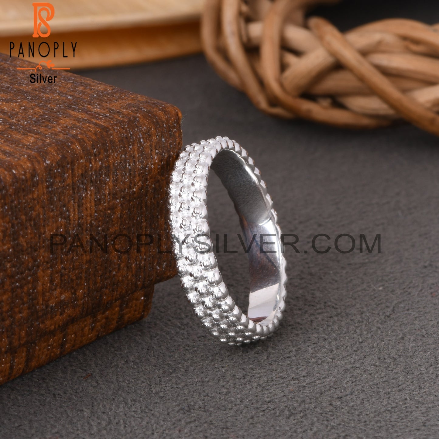 Spinner Dot Band 925 Sterling Silver Ring