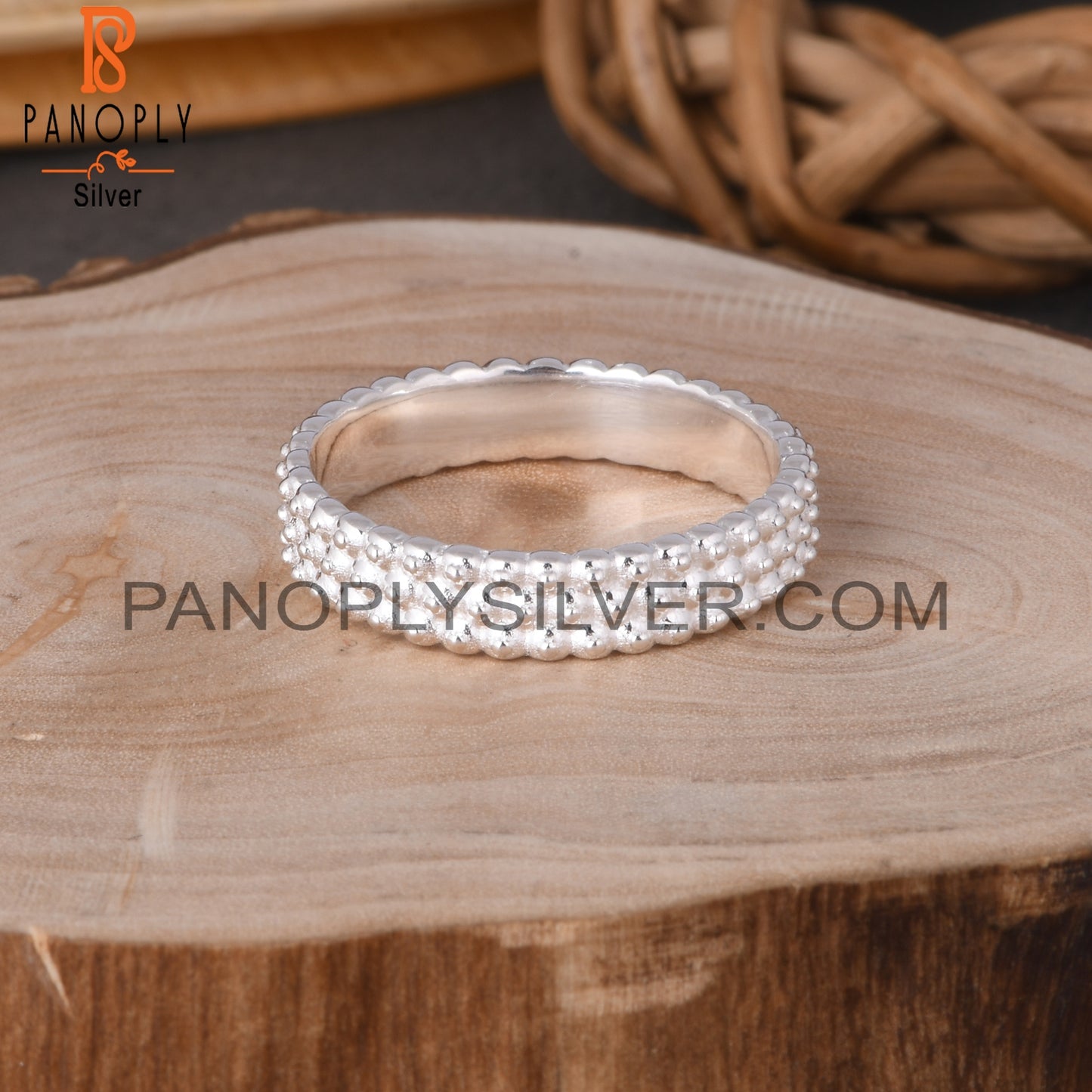 Spinner Dot Band 925 Sterling Silver Ring