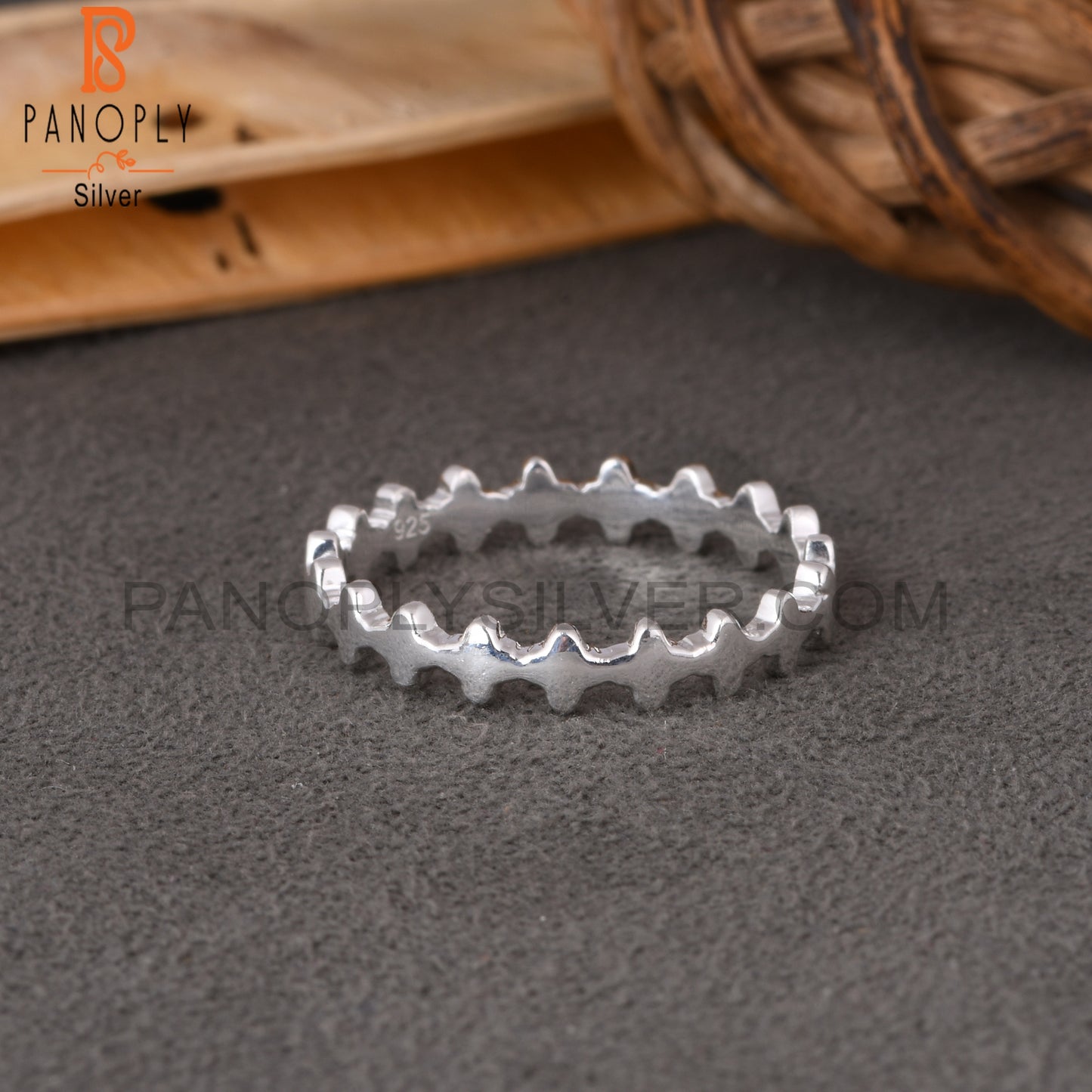White 925 Sterling Silver Crown Ring