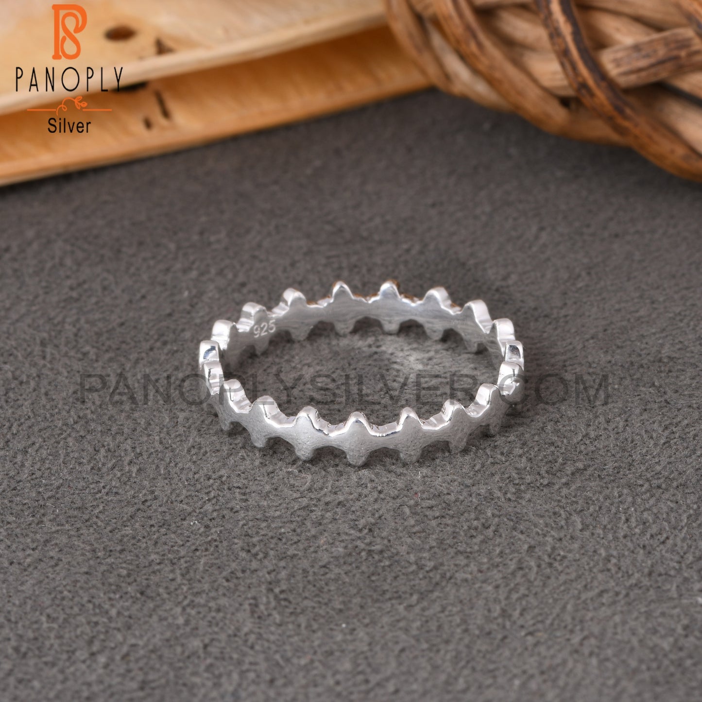 White 925 Sterling Silver Crown Ring