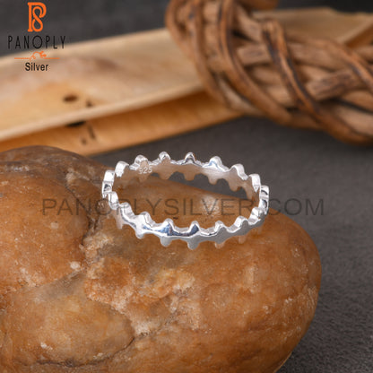 White 925 Sterling Silver Crown Ring