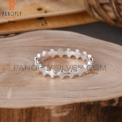 White 925 Sterling Silver Crown Ring