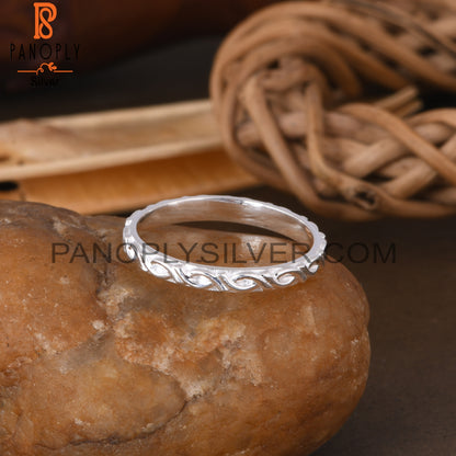 Minimalist Filigree Twist 925 Sterling Silver Ring