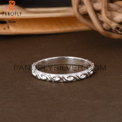 Minimalist Filigree Twist 925 Sterling Silver Ring