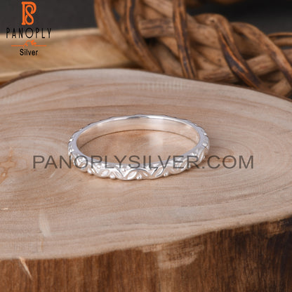 Flower Bnad 925 Sterling Silver Ring