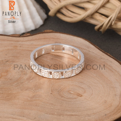 Handmade Flower Shape 925 Sterling Silver Ring