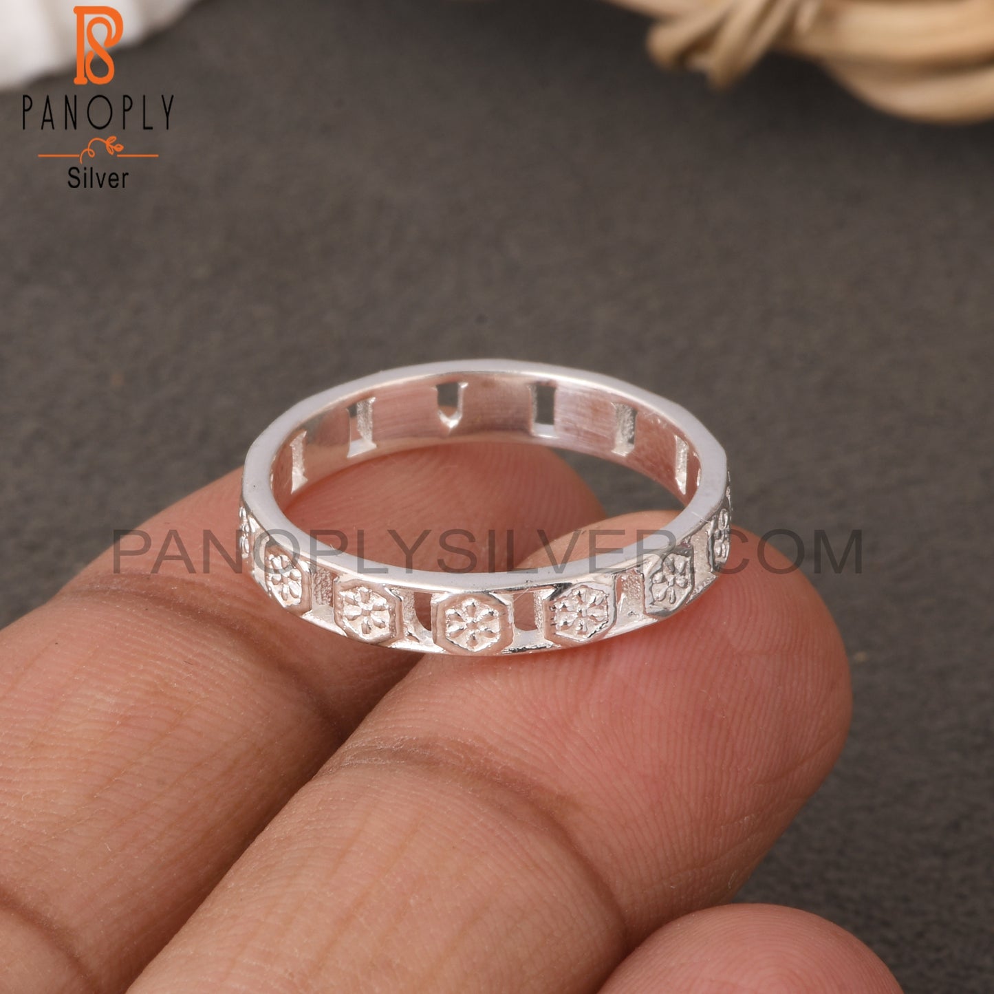 Handmade Flower Shape 925 Sterling Silver Ring