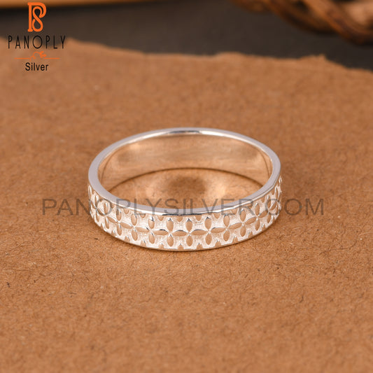 Handmade Flower Shape Spinner 925 Sterling Silver Ring