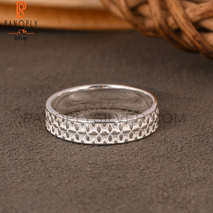 Handmade Flower Shape Spinner 925 Sterling Silver Ring