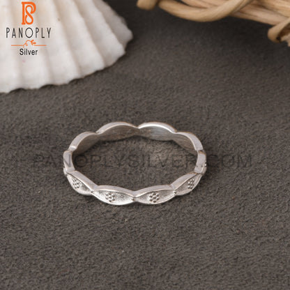 Twist Flower 925 Sterling Silver Ring Band