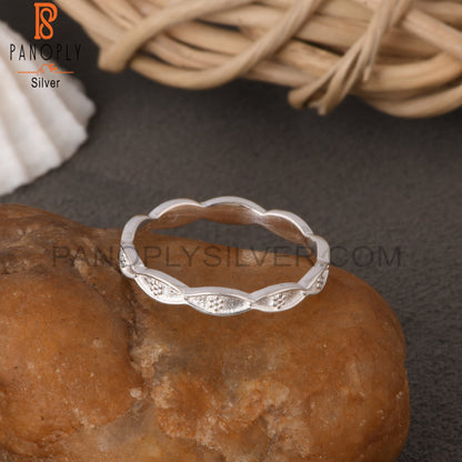 Twist Flower 925 Sterling Silver Ring Band