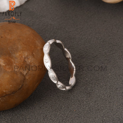 Twist Flower 925 Sterling Silver Ring Band