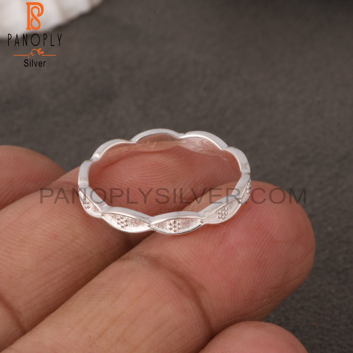 Twist Flower 925 Sterling Silver Ring Band