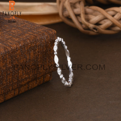 Twist Link 925 Sterling Silver Ring