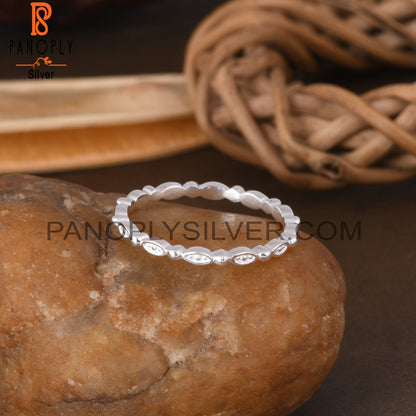 Twist Link 925 Sterling Silver Ring
