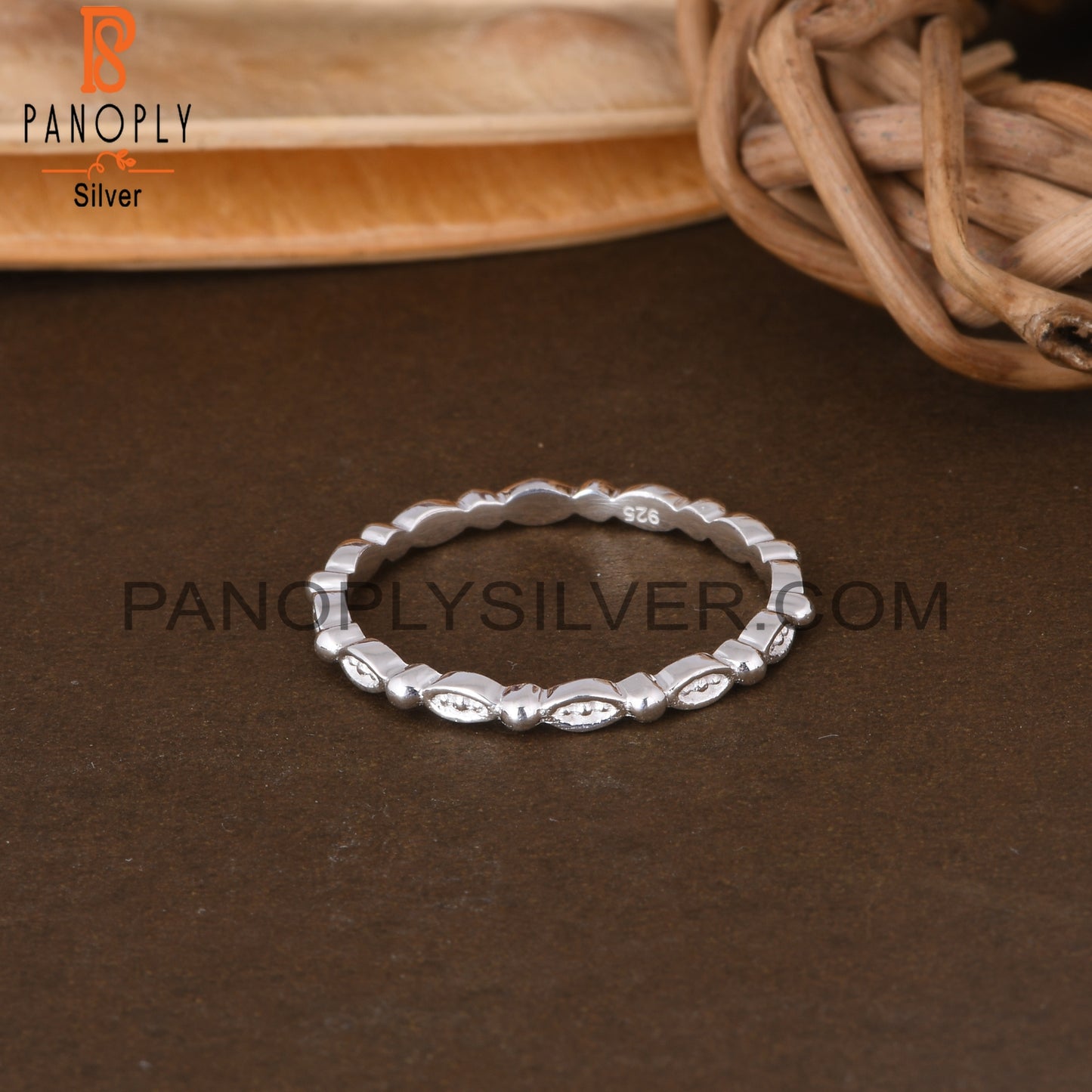 Twist Link 925 Sterling Silver Ring