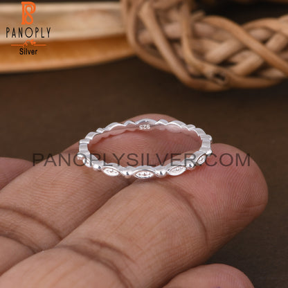 Twist Link 925 Sterling Silver Ring