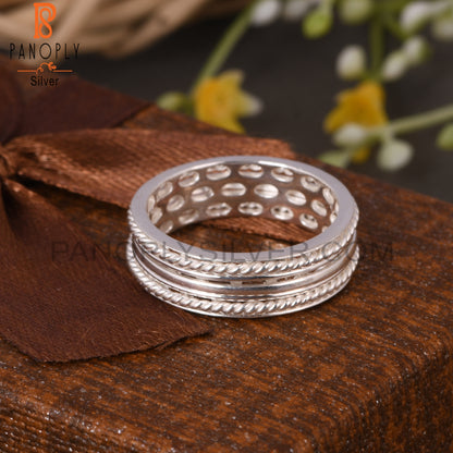 Two Band Twist Spinner Sterling Silver 925 Stamp Ring
