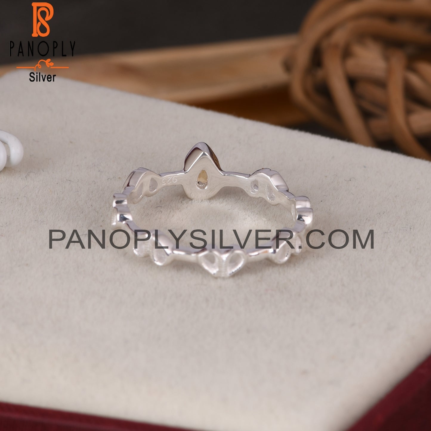 Citrine Pear 925 Sterling Silver Ring