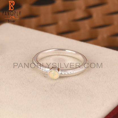 Ethiopian Opal Twist Band 925 Sterling Silver Ring