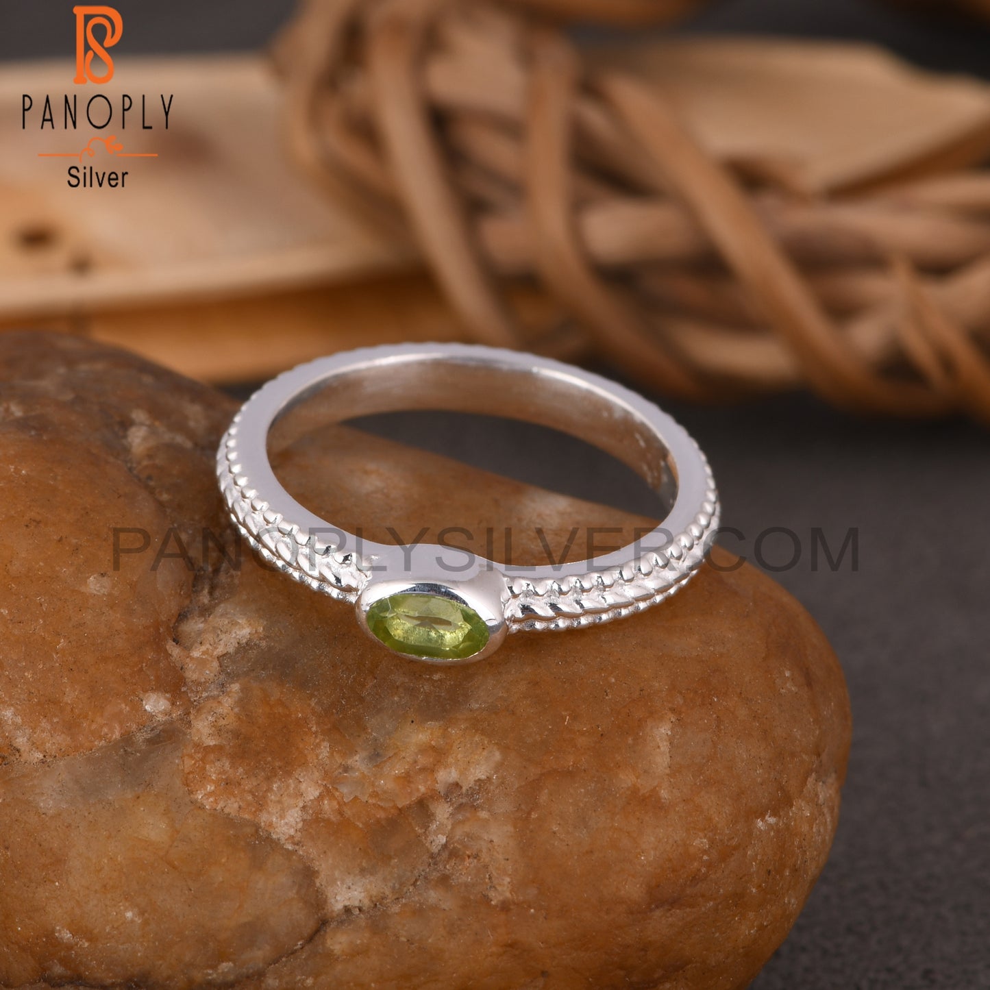 Peridot Oval 925 Sterling Silver Ring