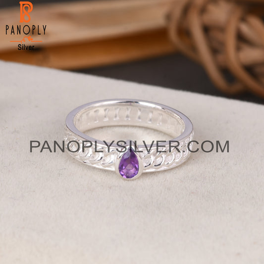 Amethyst Pear 925 Sterling Silver Ring