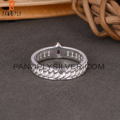 Amethyst Pear 925 Sterling Silver Ring